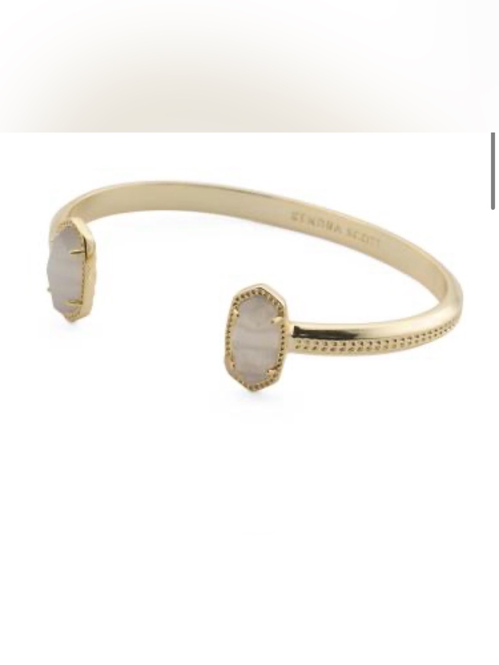 Kendra Scott Gold Bracelet with White Cat Eye Accent